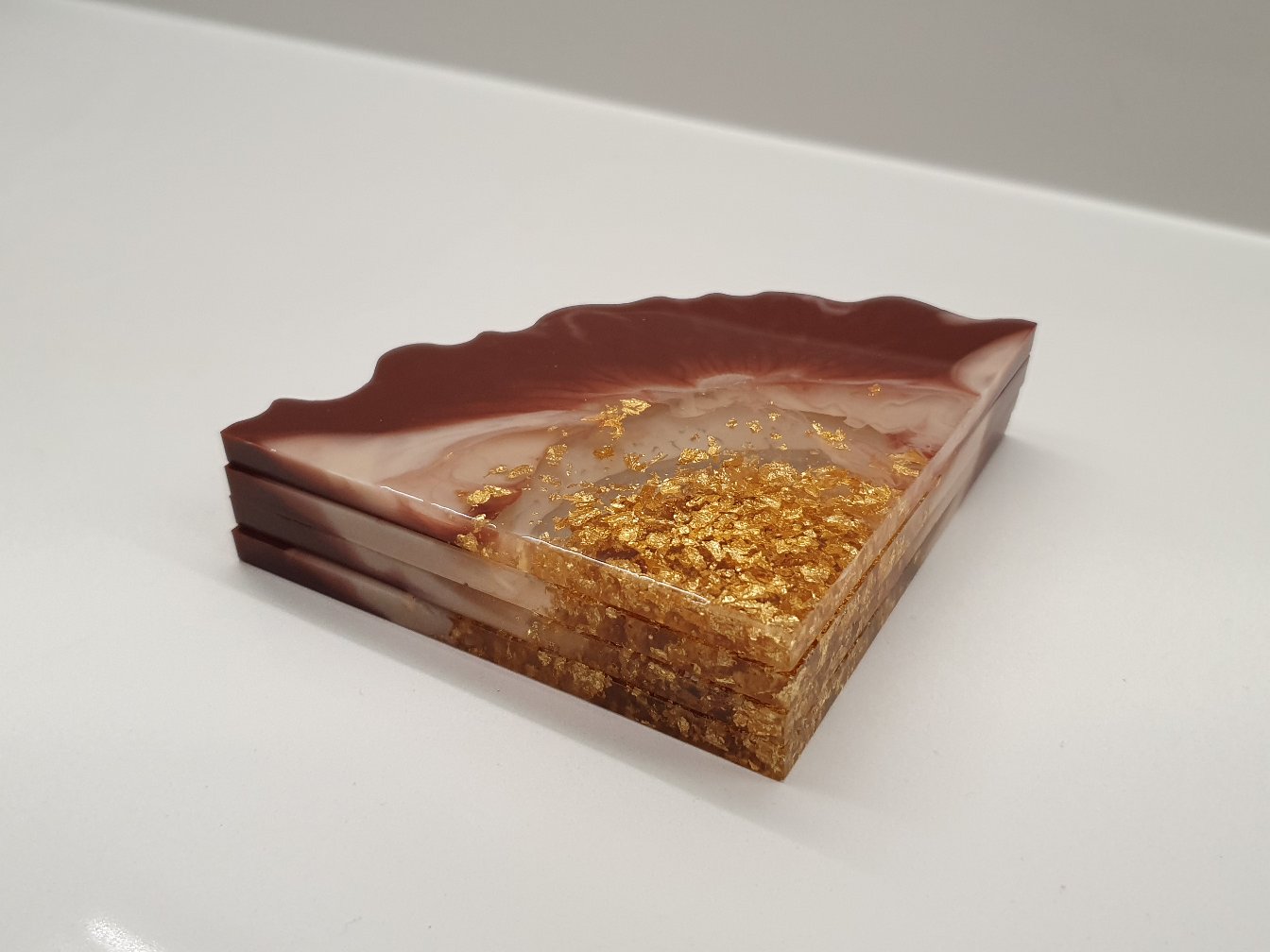 Brown & Nude Geode Coasters - Set of 4