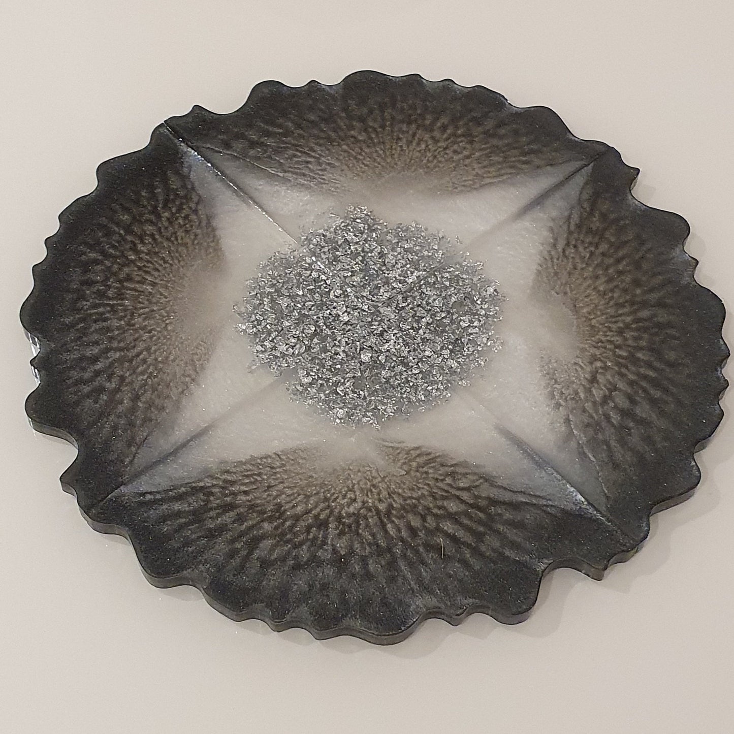 Grey and Silver Geode Coasters - Set of 4