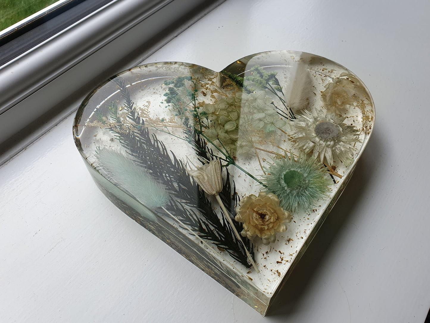 Floral 3D Resin Heart