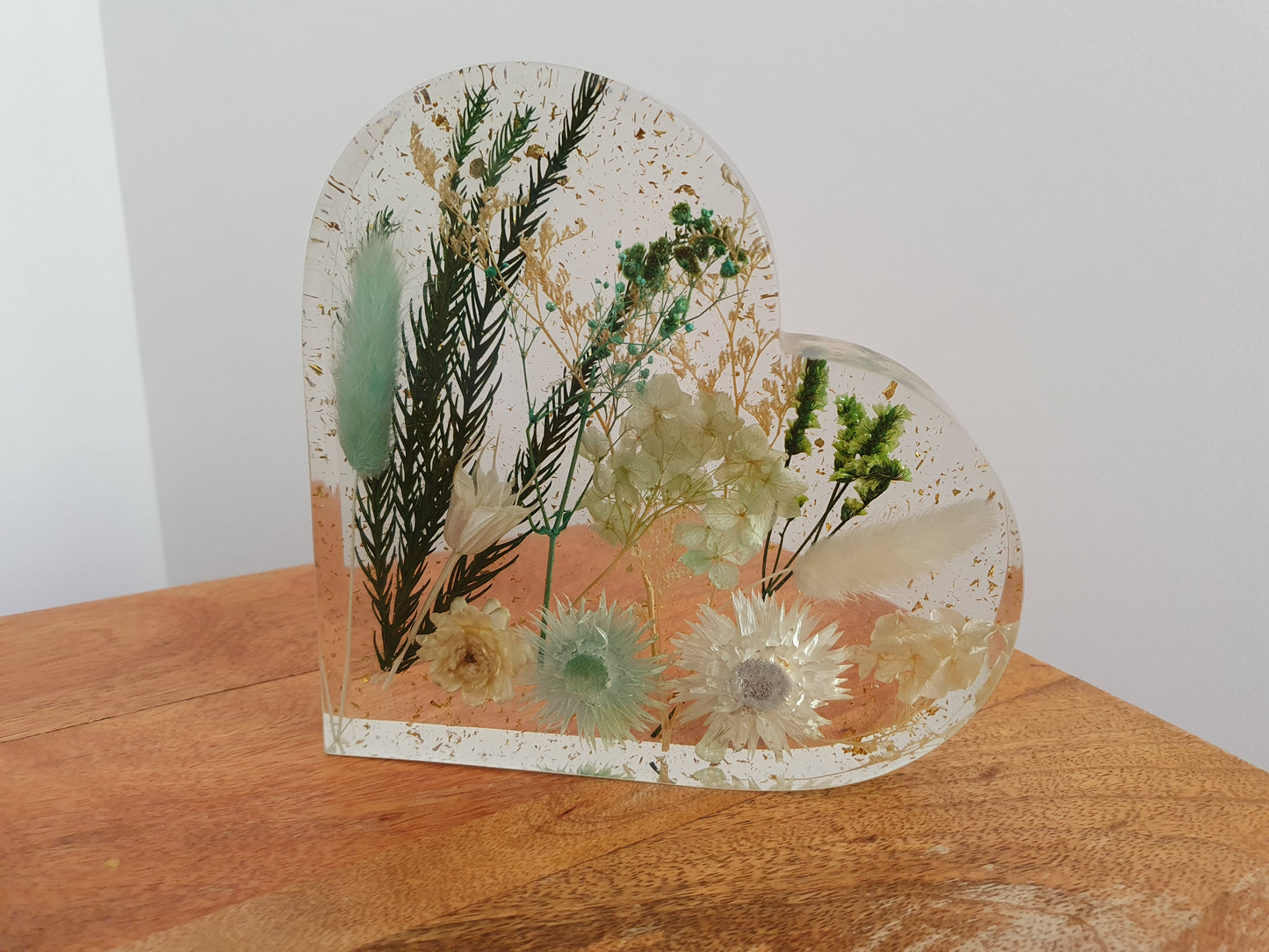 Floral 3D Resin Heart