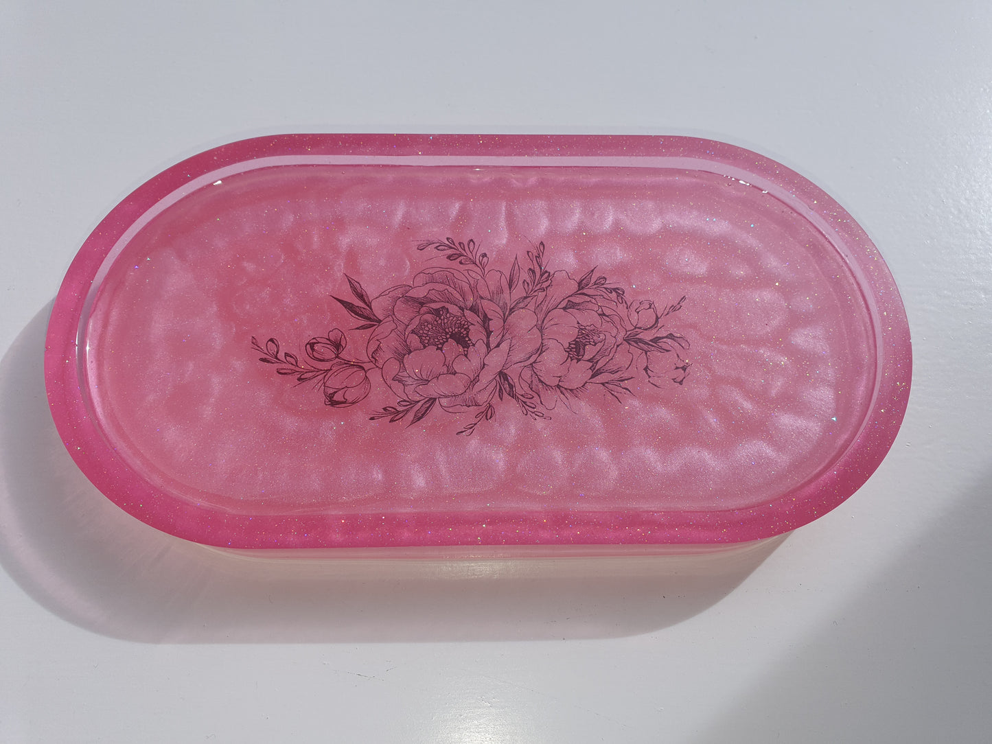 Pink Tattoo Resin Oval Tray