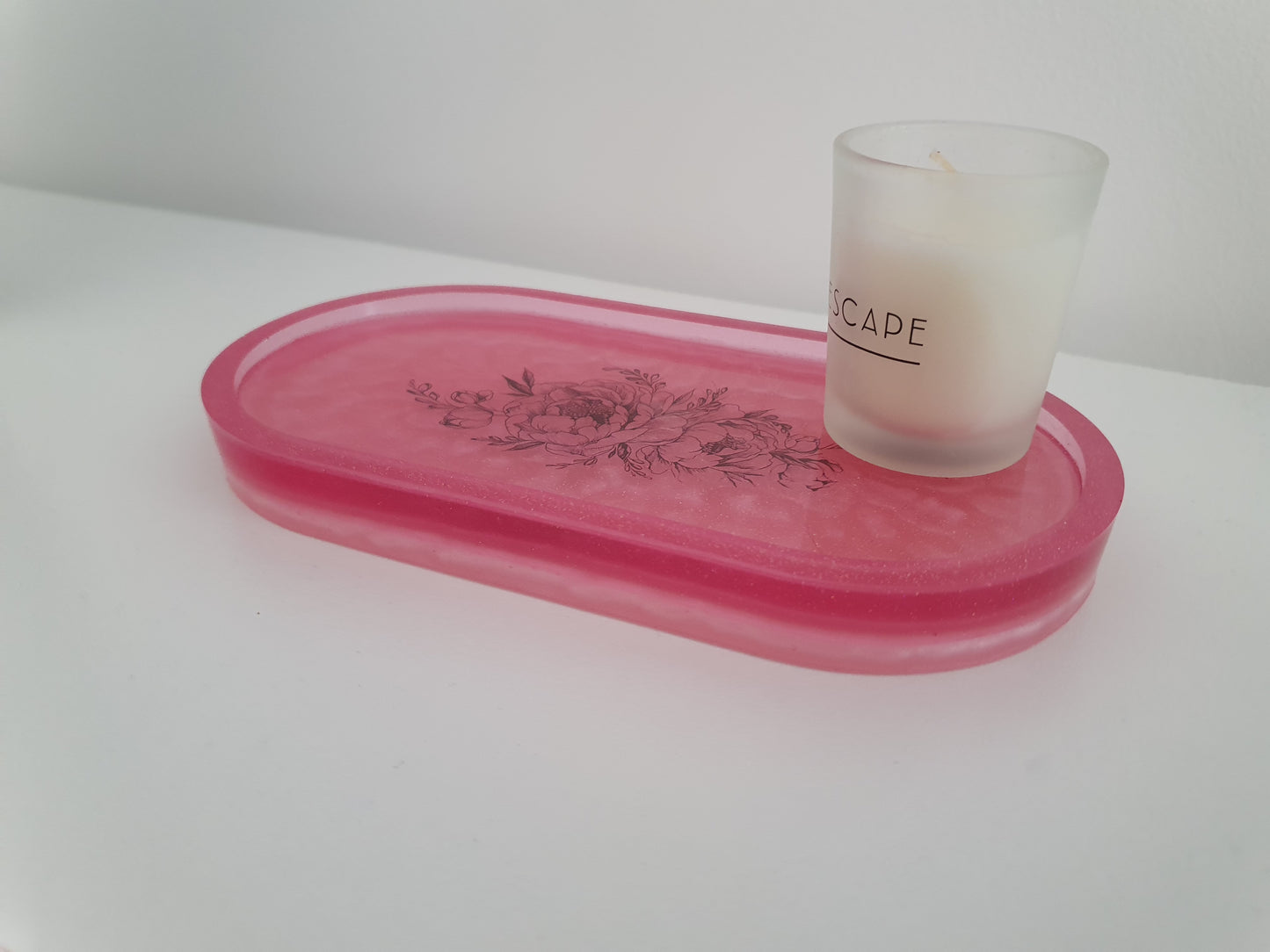 Pink Tattoo Resin Oval Tray