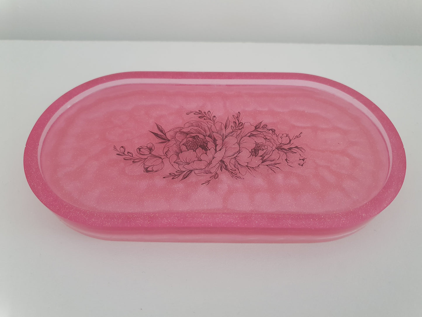 Pink Tattoo Resin Oval Tray