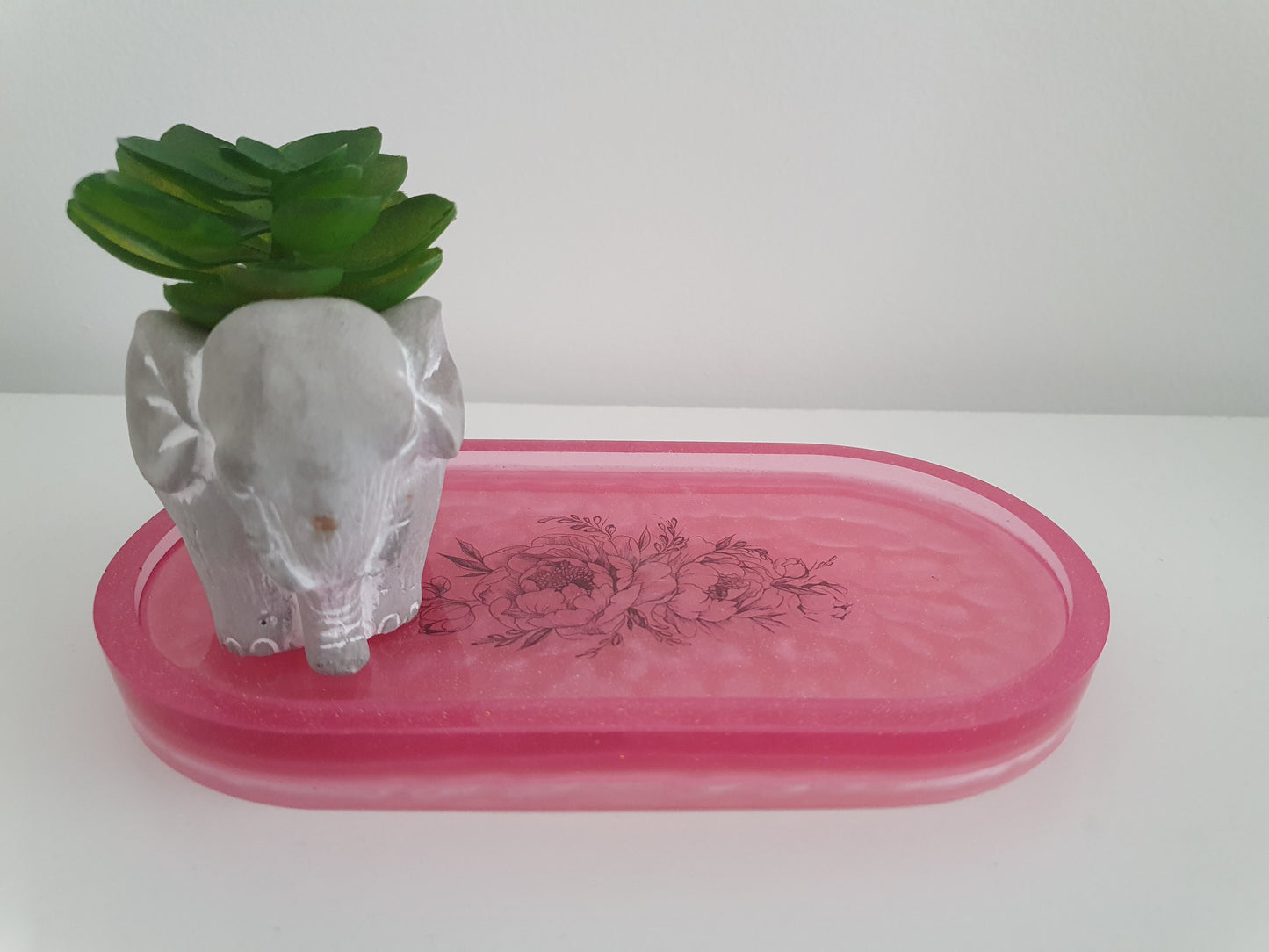 Pink Tattoo Resin Oval Tray