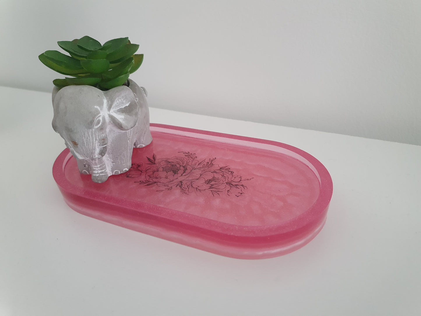Pink Tattoo Resin Oval Tray