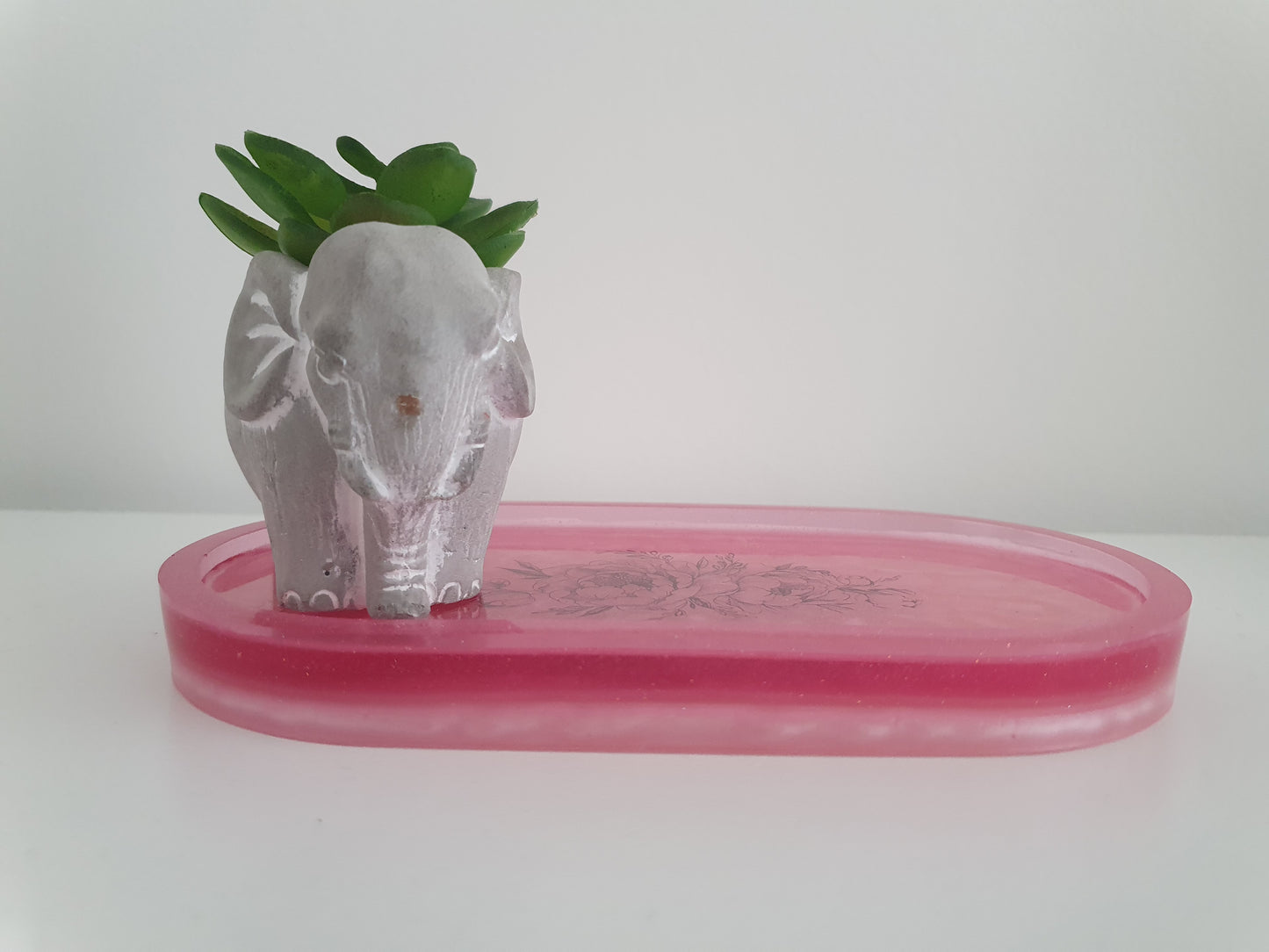Pink Tattoo Resin Oval Tray